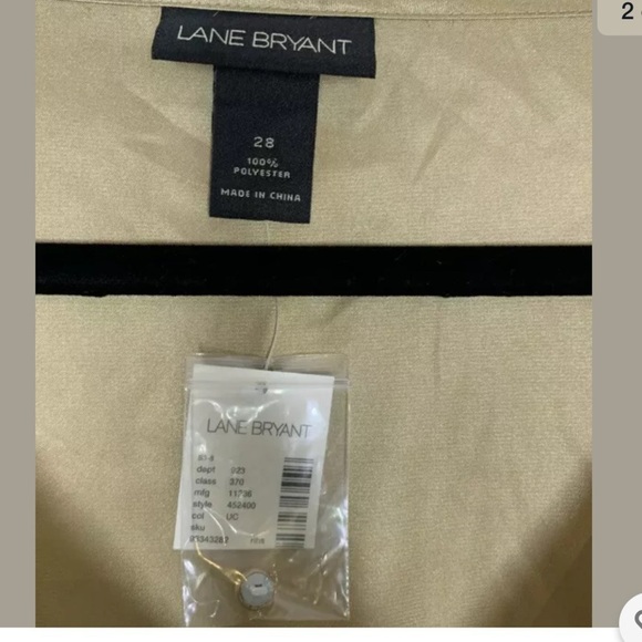 New Lane Bryant Womens Blouse Size 28 Gold - Picture 2 of 3